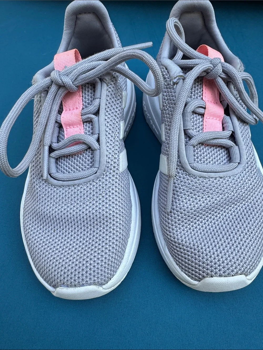 adidas Racer TR23 Girls Sneakers Grey Pink Size 10.5 Kids